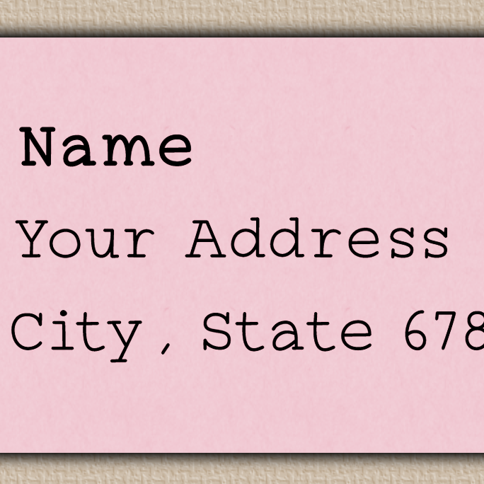 Pink Minimalist Typewriter Return Address Labels