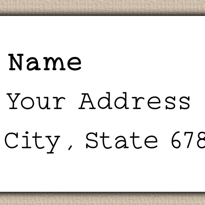 White Minimalist Typewriter Return Address Labels