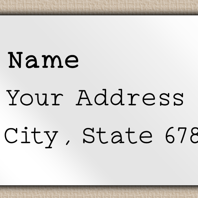 White Glossy Minimalist Typewriter Return Address Labels