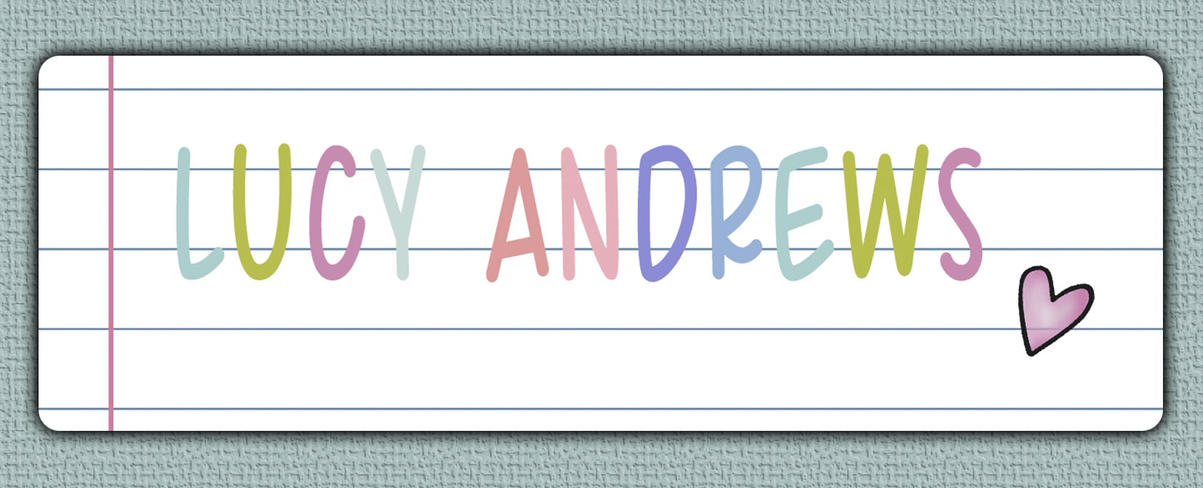 Lined Paper Name Stickers - no text on top option