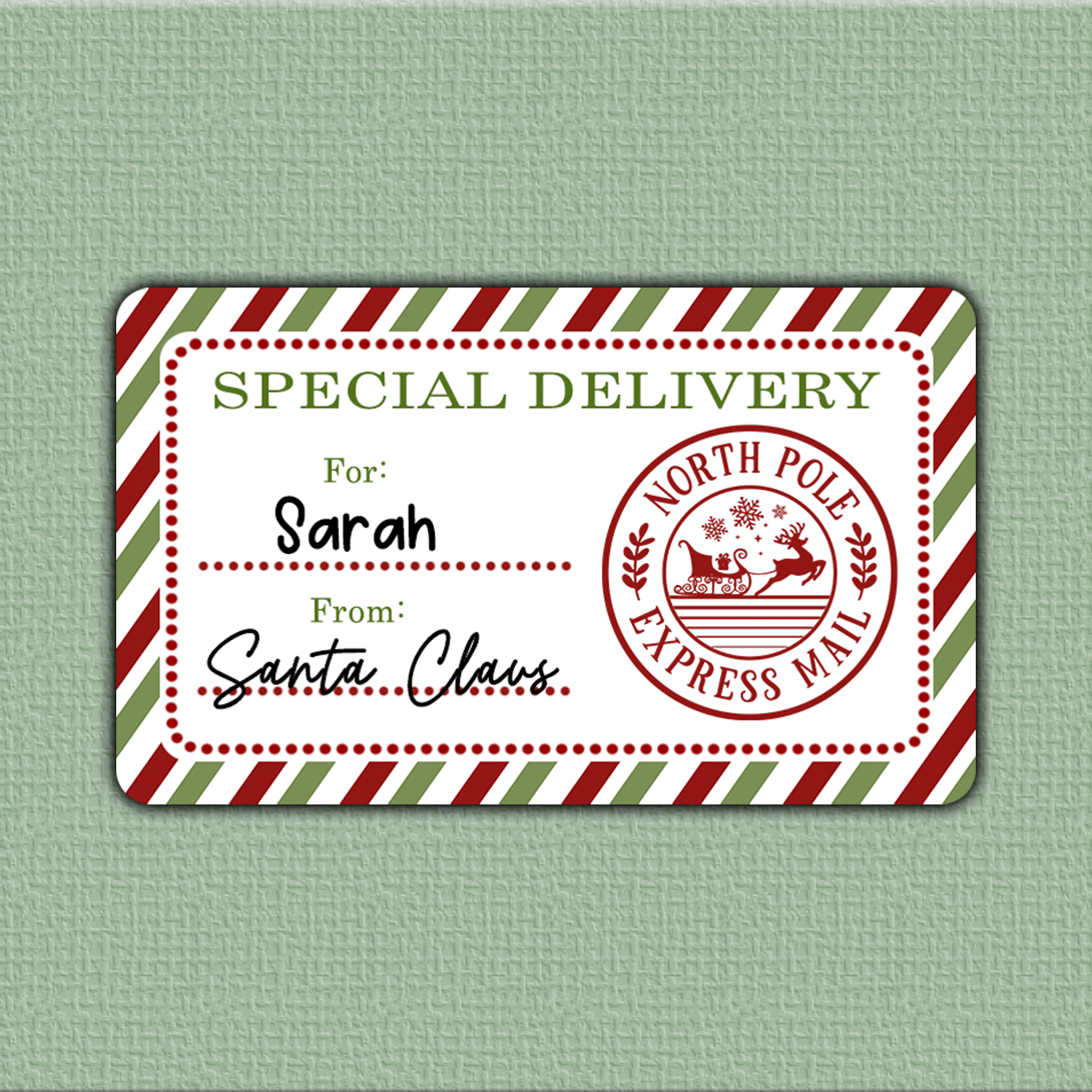 Personalized Special Deliver From Santa Stickers
