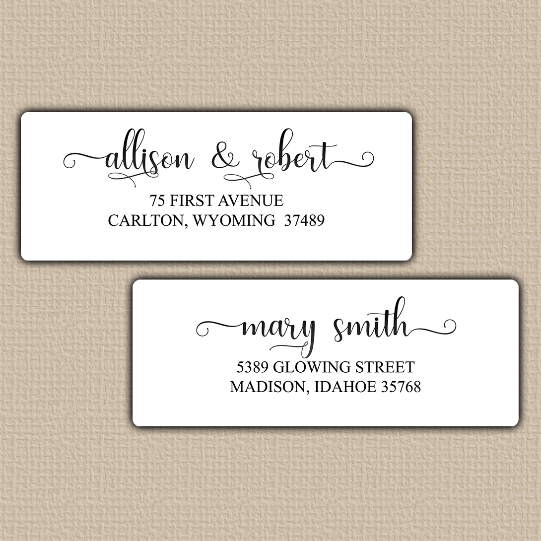 Romantic Feminine Script Return Address Labels