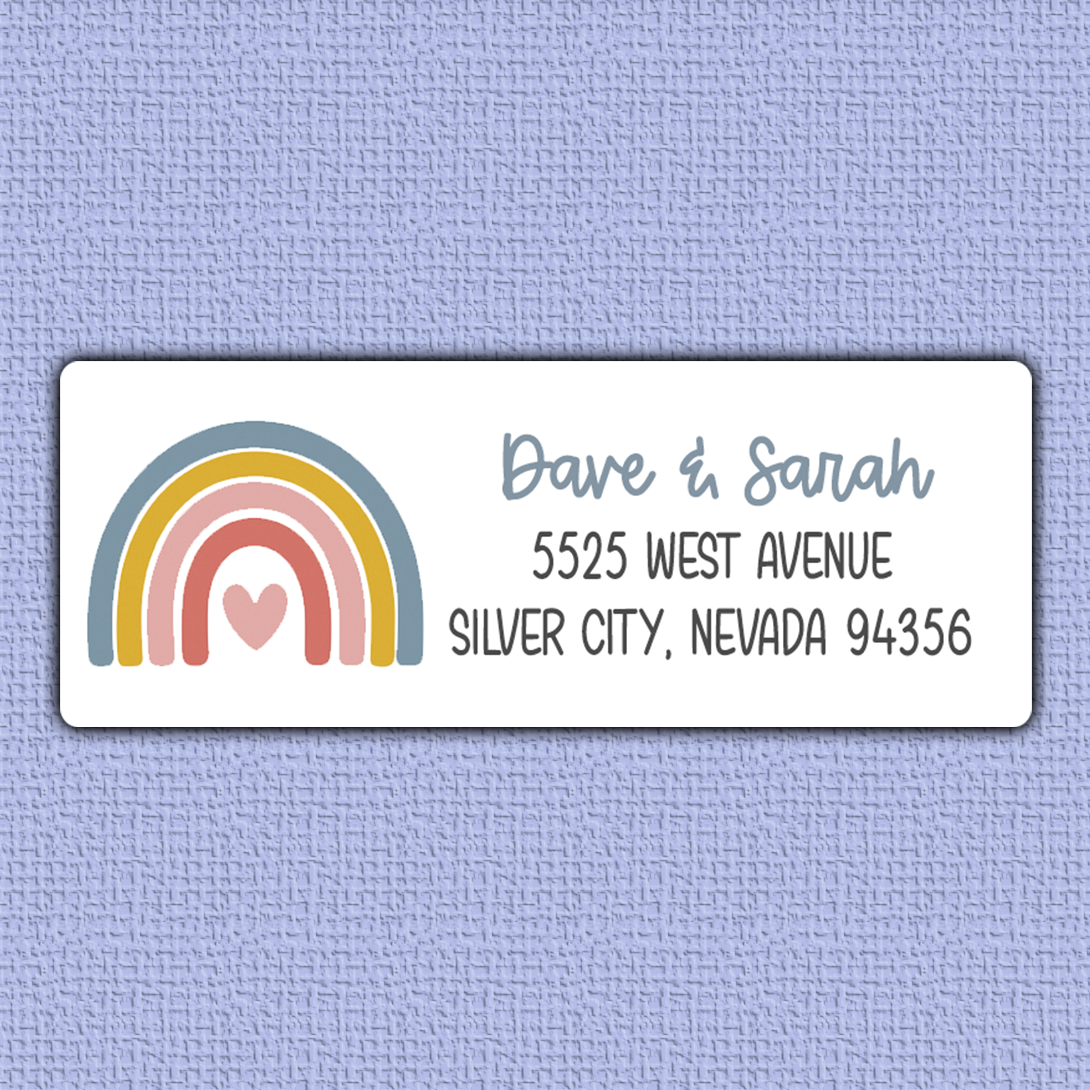 Colorful Boho Rainbow Return Address Labels 2