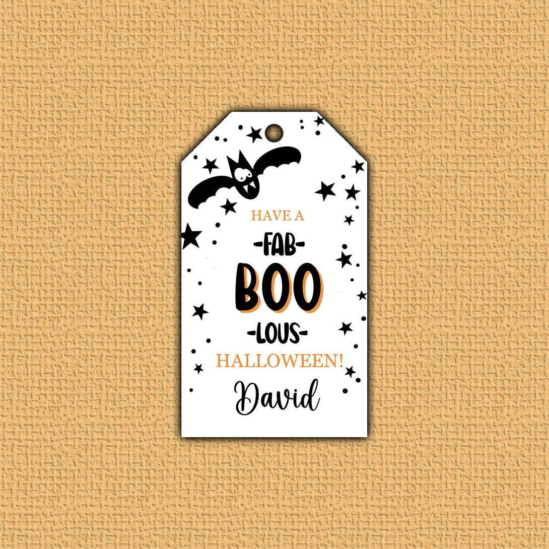 Bat Halloween Hang Tag with angled corners