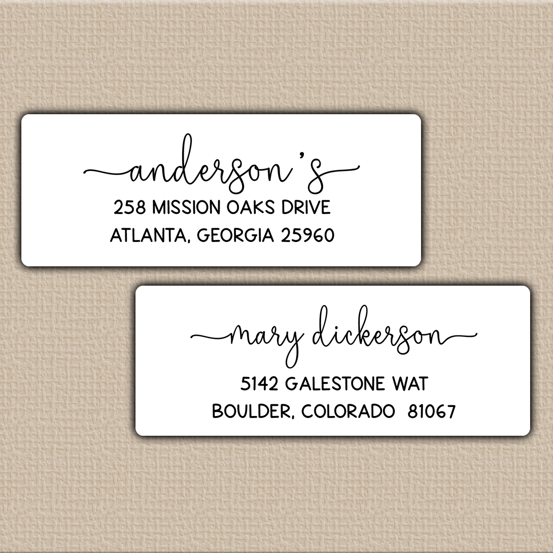 Whimsical Monoline Script Return Address Labels