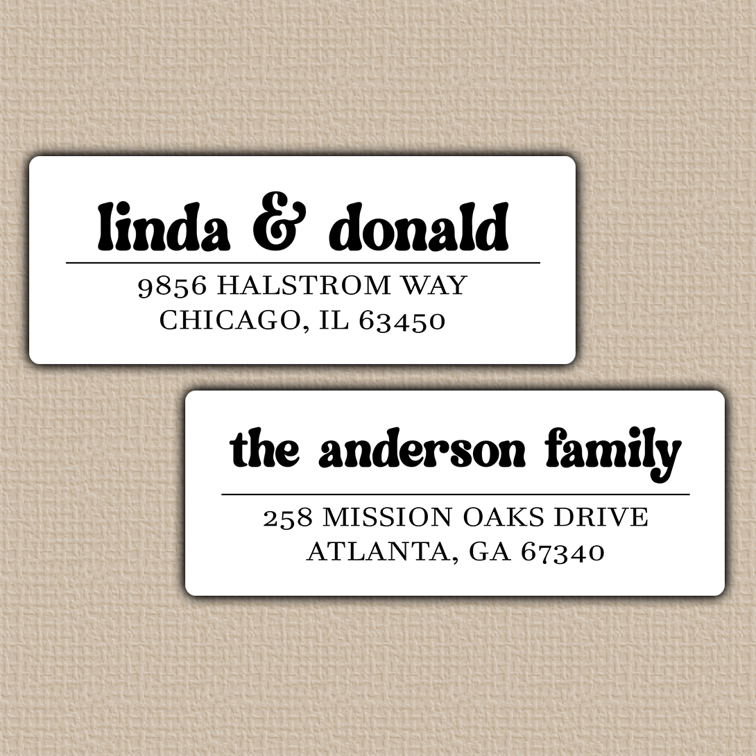 Chunky Retro Return Address Labels