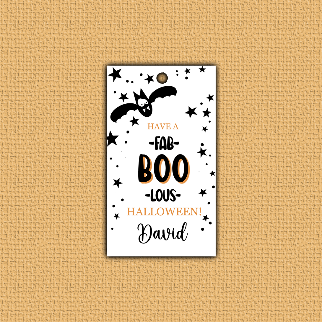 Bat Halloween Hang Tag with square corners