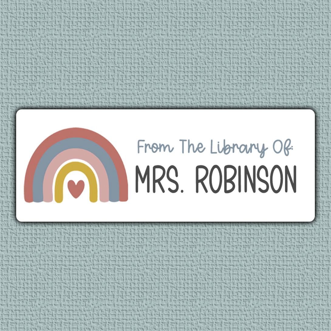 Colorful Boho Rainbow name sticker