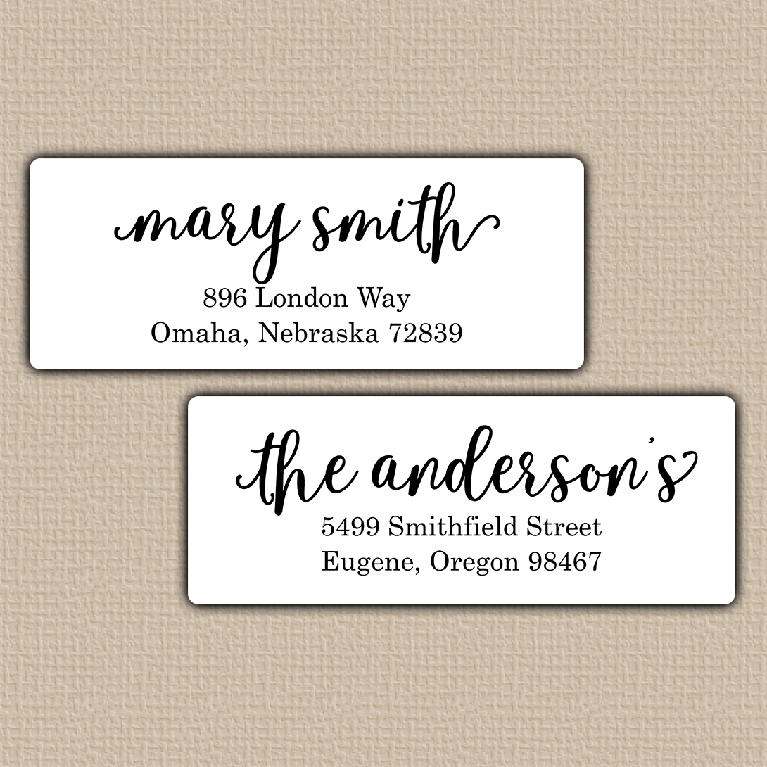 Flowing Elegant Return Address Labels
