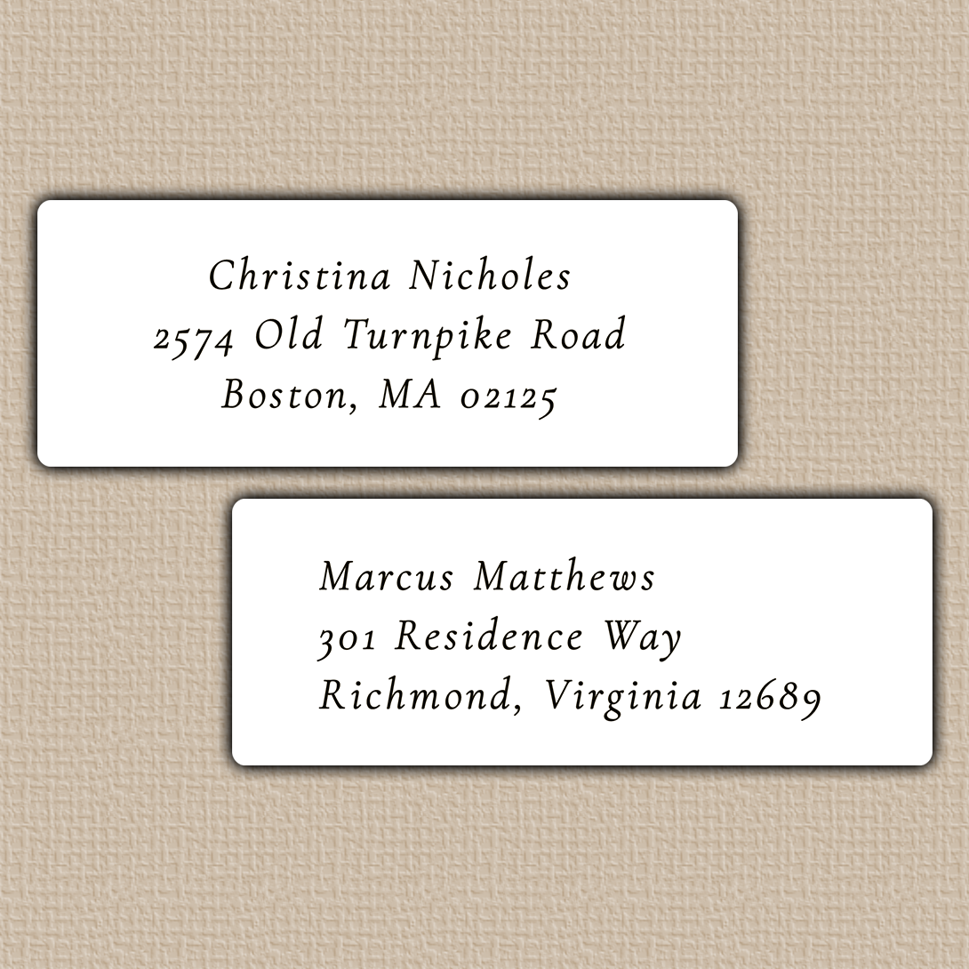 Classic Wedding Script Return Address Labels