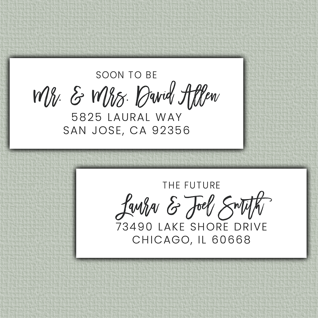 Modern Script Save The Date Return Address Labels