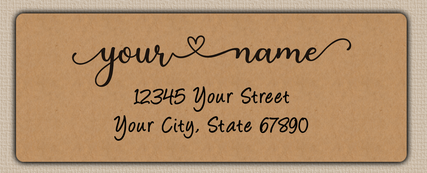 Brown Adorable Heart Accent Return Address Labels