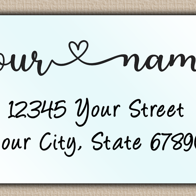 Waterproof Adorable Heart Accent Return Address Labels