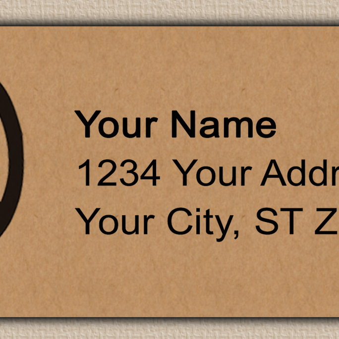 Brown Simple Peace Sign Return Address Labels