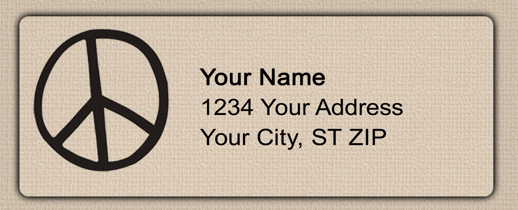 Clear Glossy Simple Peace Sign Return Address Labels