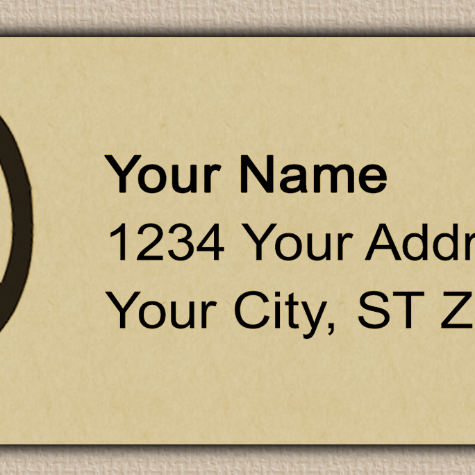 Ecru Simple Peace Sign Return Address Labels