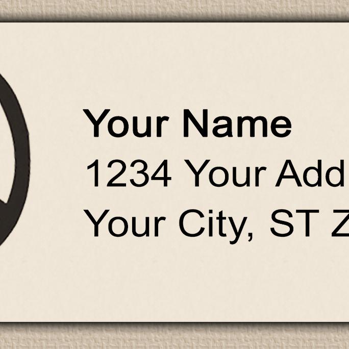 Ivory Simple Peace Sign Return Address Labels