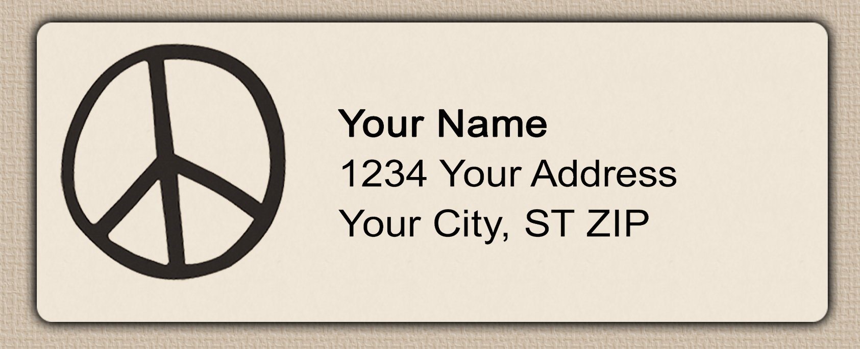 Ivory Simple Peace Sign Return Address Labels