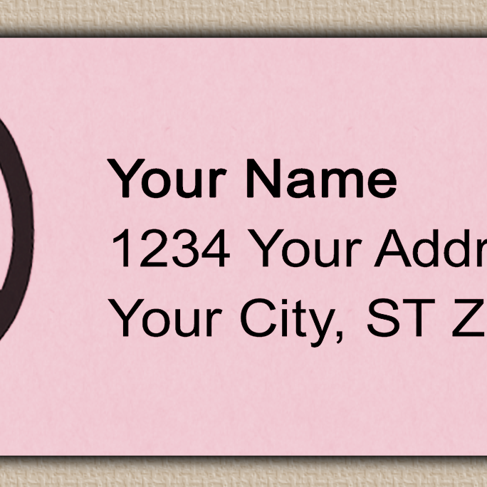 Pink Simple Peace Sign Return Address Labels
