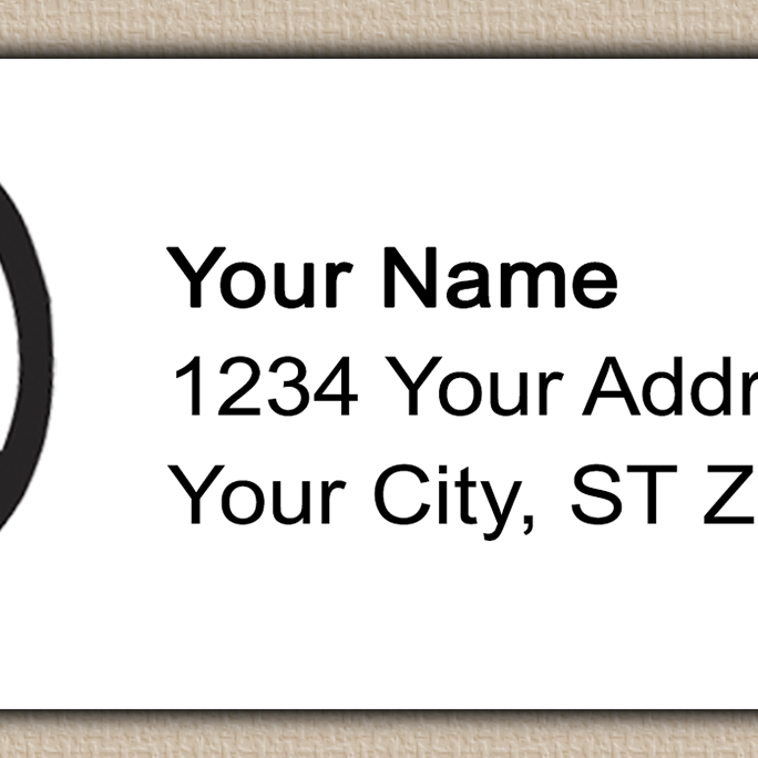 White Simple Peace Sign Return Address Labels