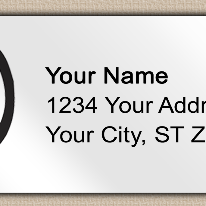 White Glossy Simple Peace Sign Return Address Labels