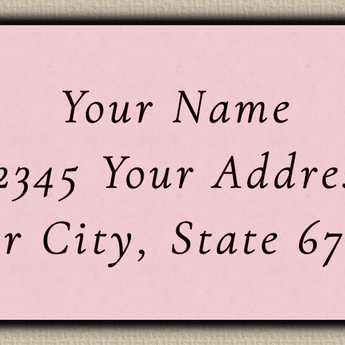 Pink Classic Wedding Script Return Address Labels
