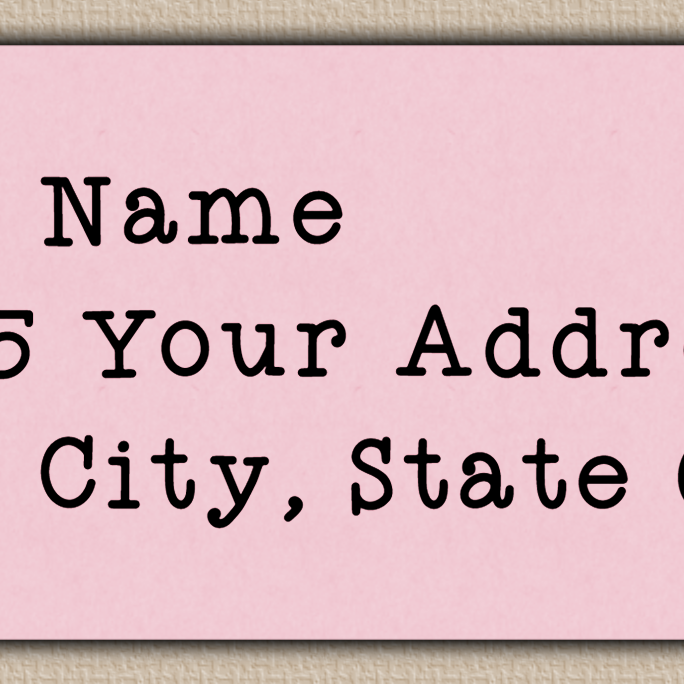 Pink Cute Rustic Typewriter Return Address Labels