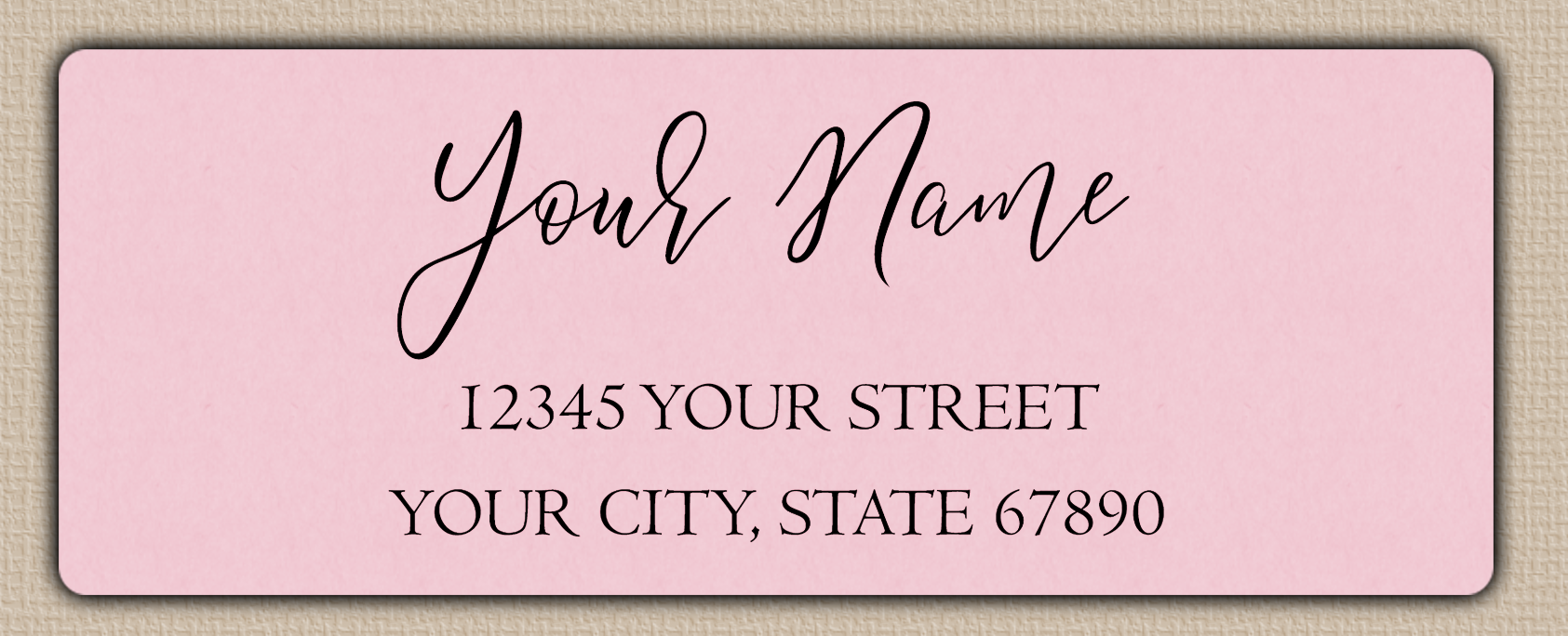 Pink Elegant Flowing Script Return Address Labels