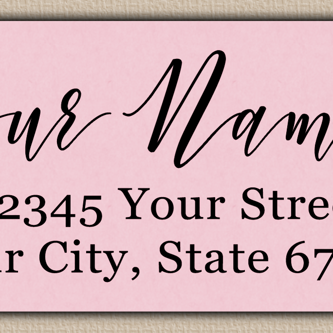 Pink Graceful Calligraphy Return Address Labels