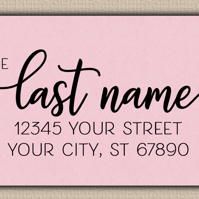 Pink Modern Script Return Address Labels