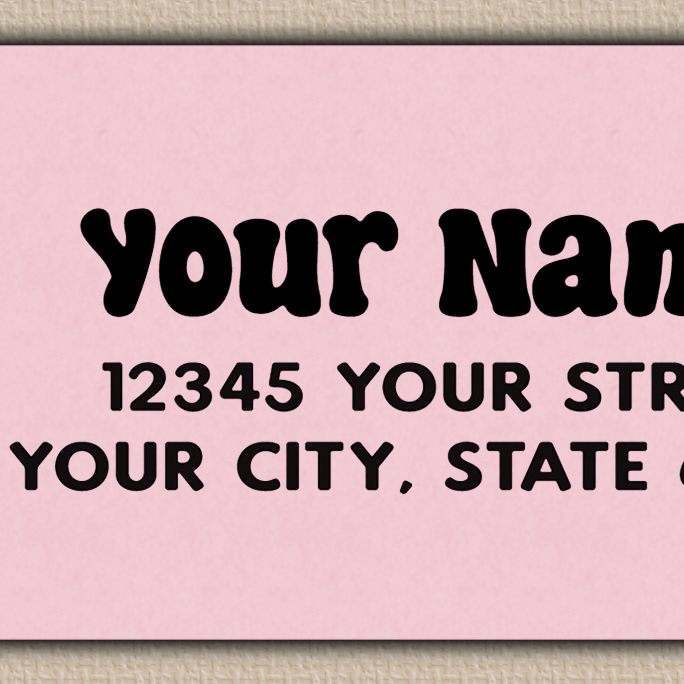 Pink Simple Line Art Flower Return Address Labels