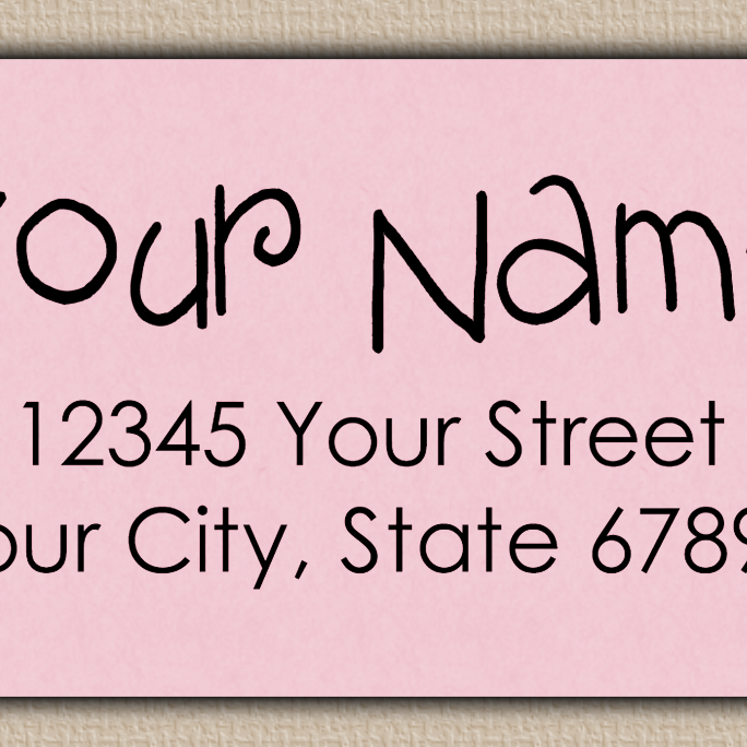 Pink Whimsical Script Return Address Labels