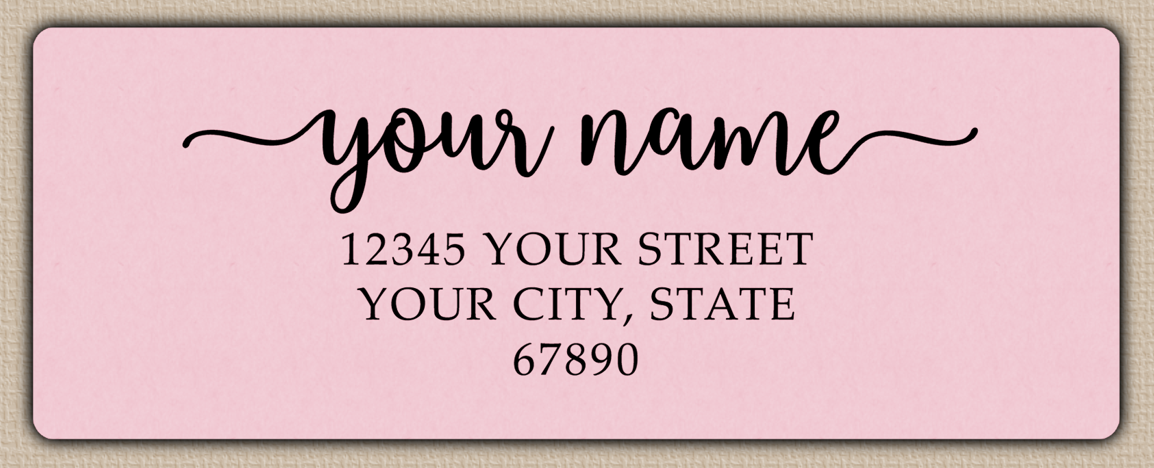 Pink Elegant Swash Calligraphy Return Address Labels