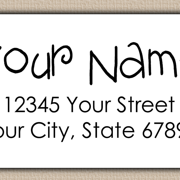 White Whimsical Script Return Address Labels