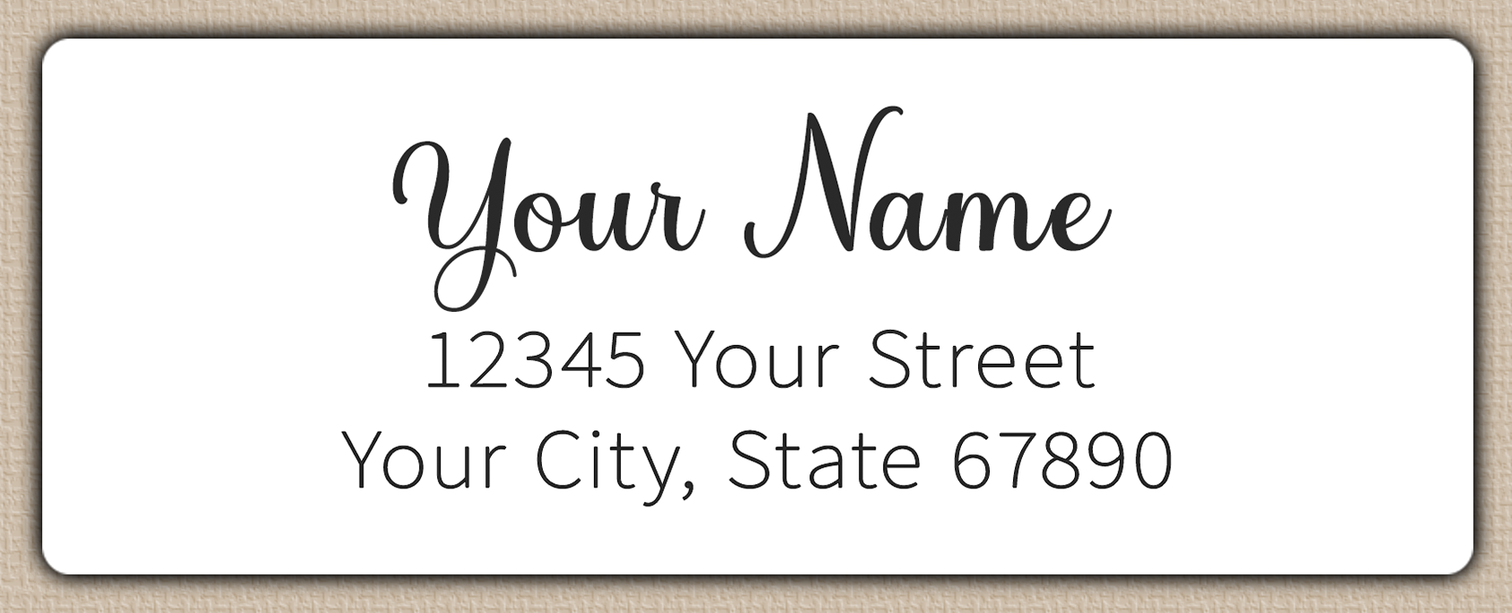 White Charming Cursive Script Return Address Labels