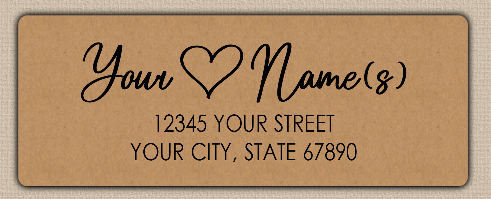 Brown Modern Heart Return Address Labels