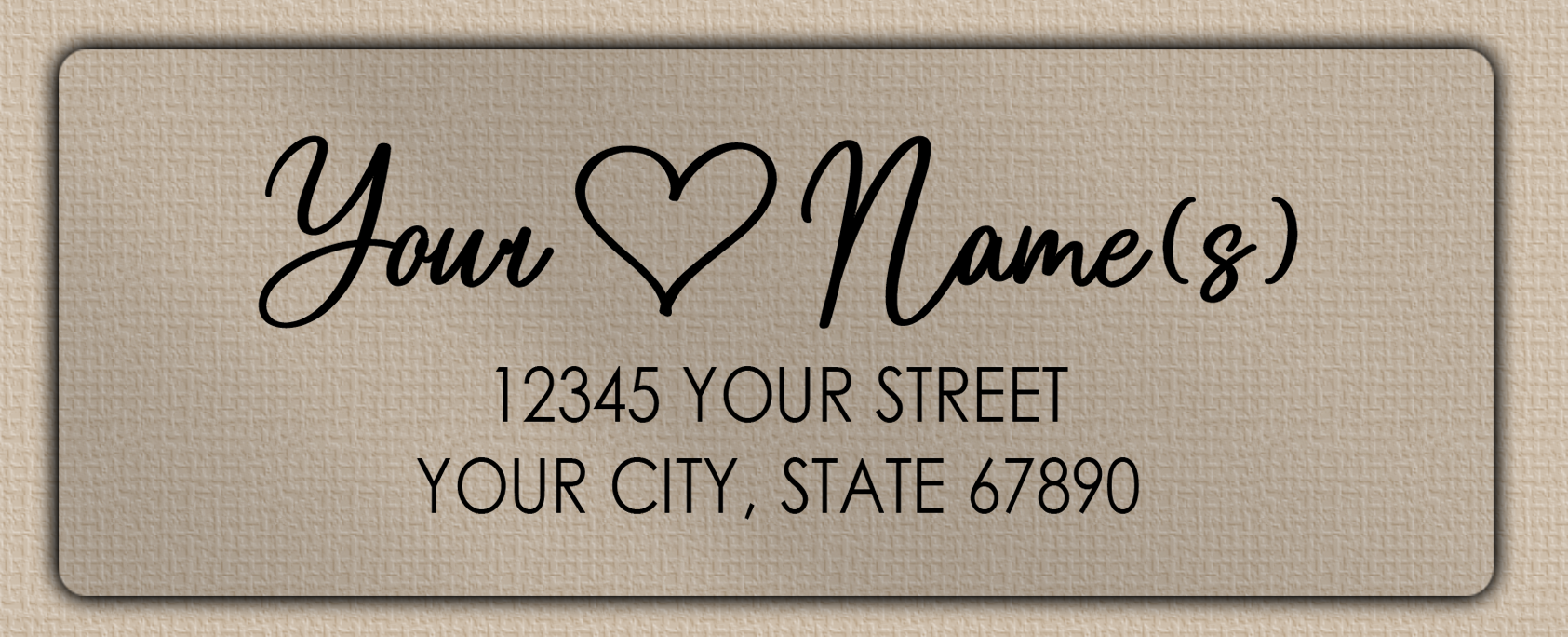 Clear Matt Modern Heart Return Address Labels