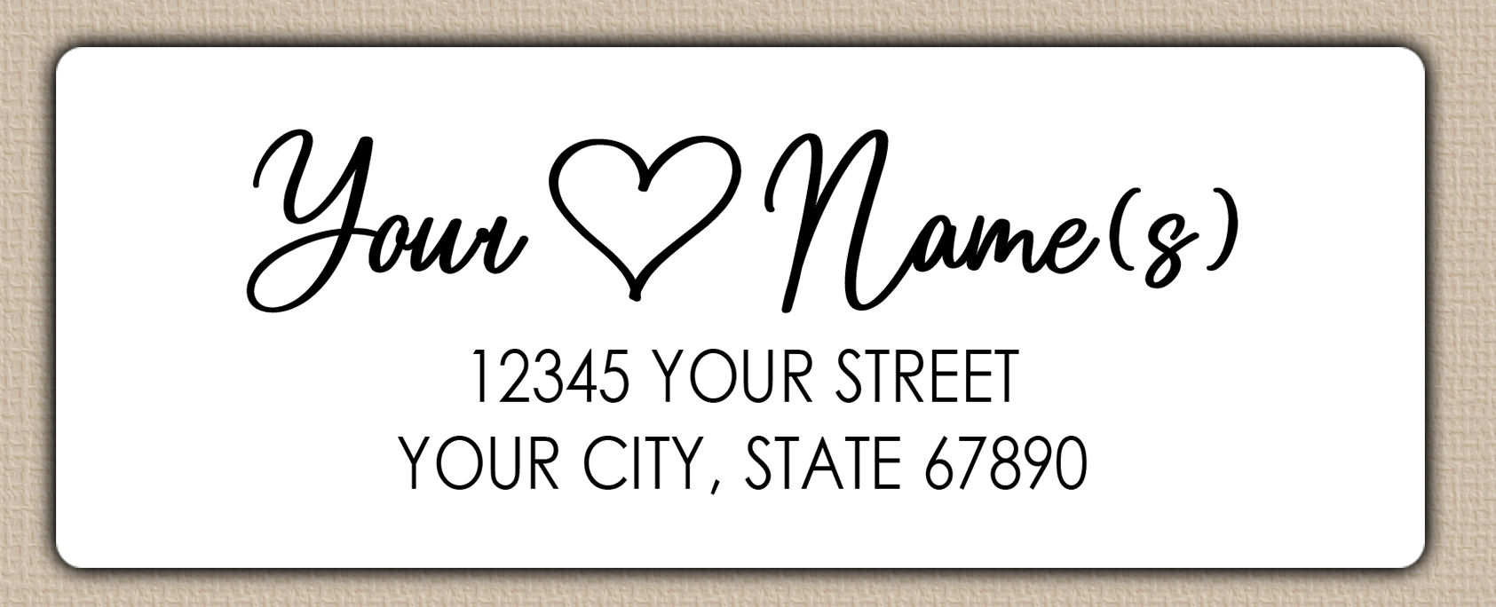 White Modern Heart Return Address Labels