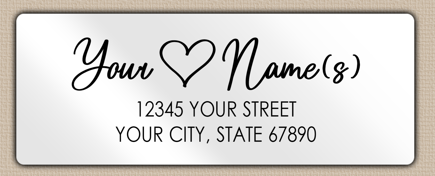 White Glossy Modern Heart Return Address Labels