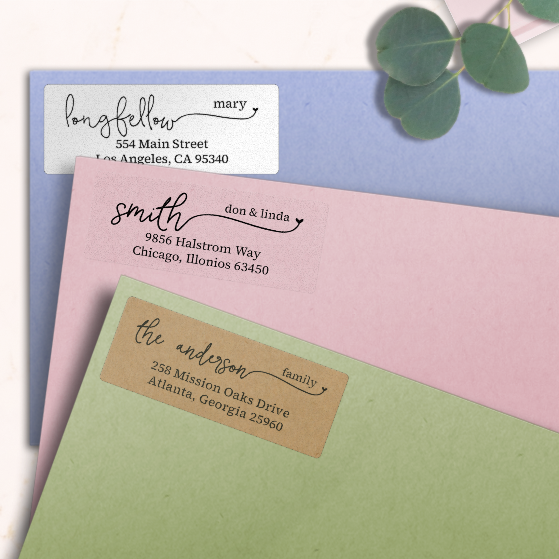 Casual Modern Monoline Return Address Labels on Evelopes