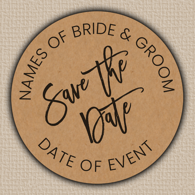 Brown Modern Script Save The Date Seals
