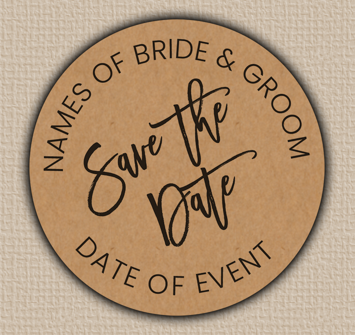 Brown Modern Script Save The Date Seals