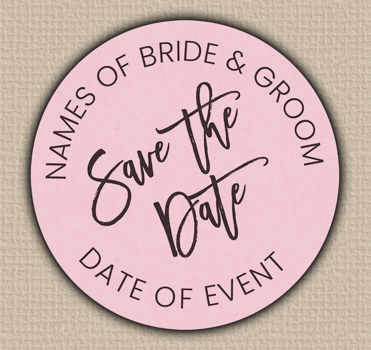 Pink Modern Script Save The Date Seals