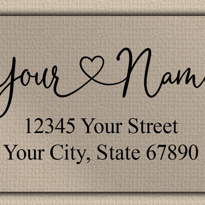 Clear Matt Graceful Heart Script Return Address Labels