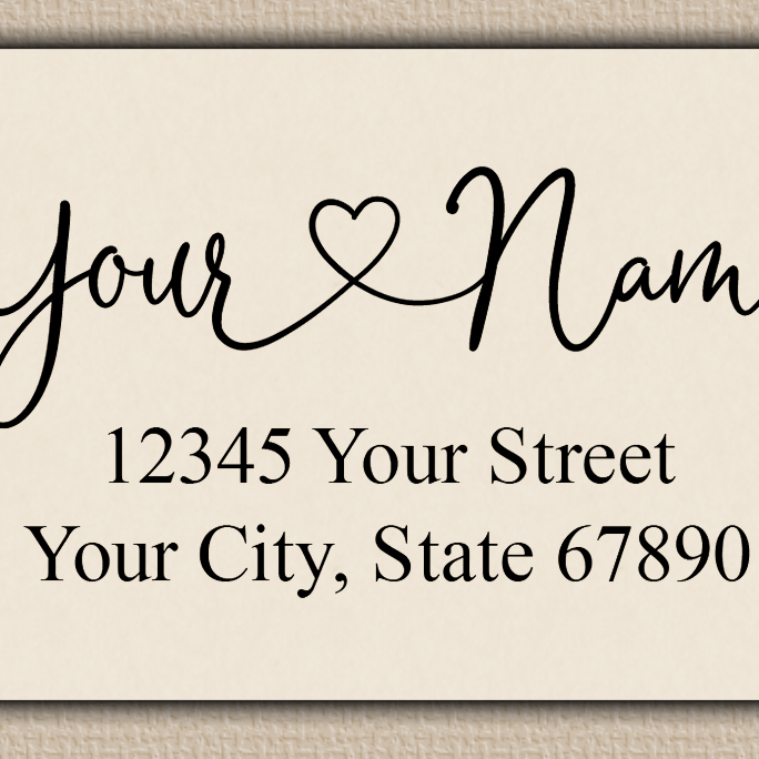 Ivory Graceful Heart Script Return Address Labels