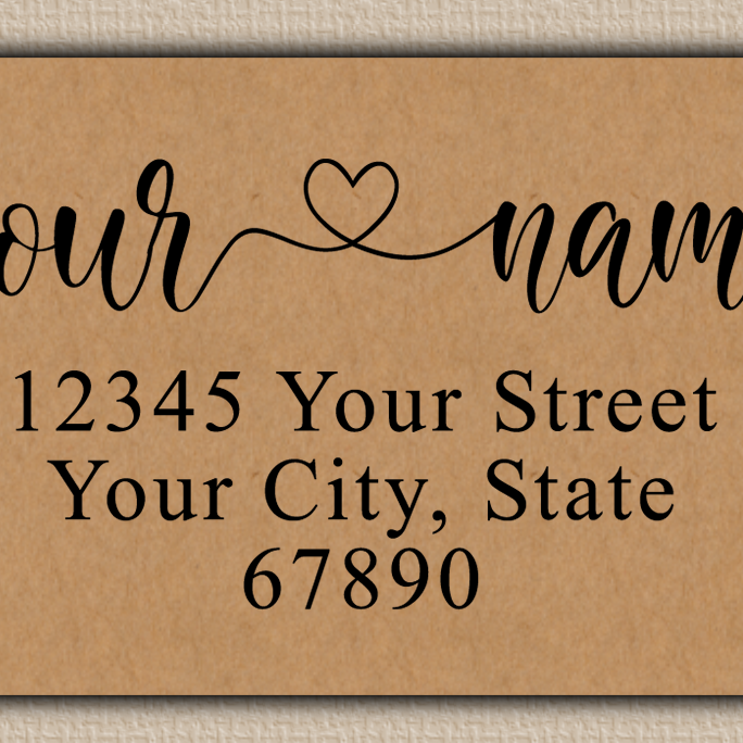 Brown Romantic Heart Accent Return Address Labels
