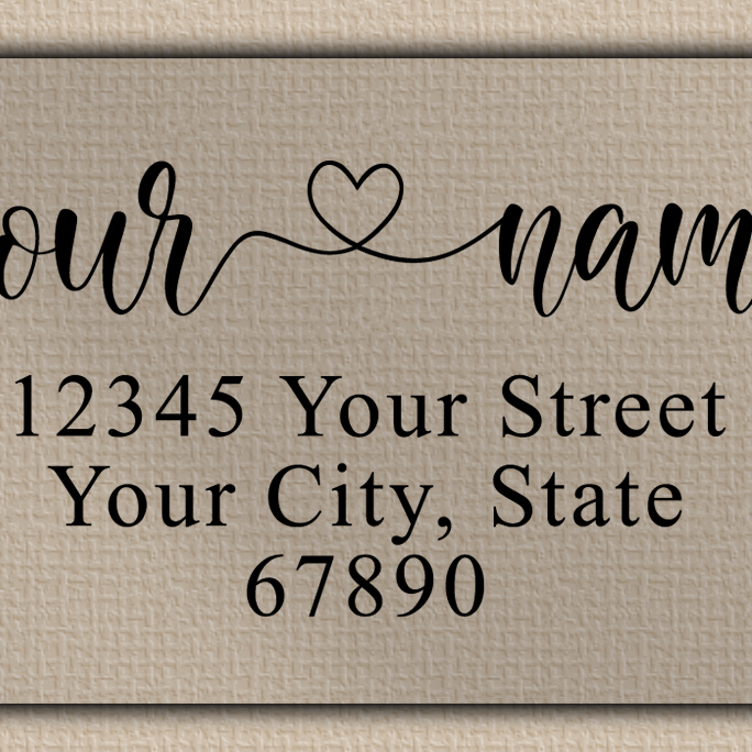 Clear Matt Romantic Heart Accent Return Address Labels
