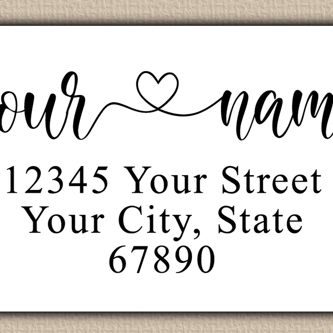 White Romantic Heart Accent Return Address Labels