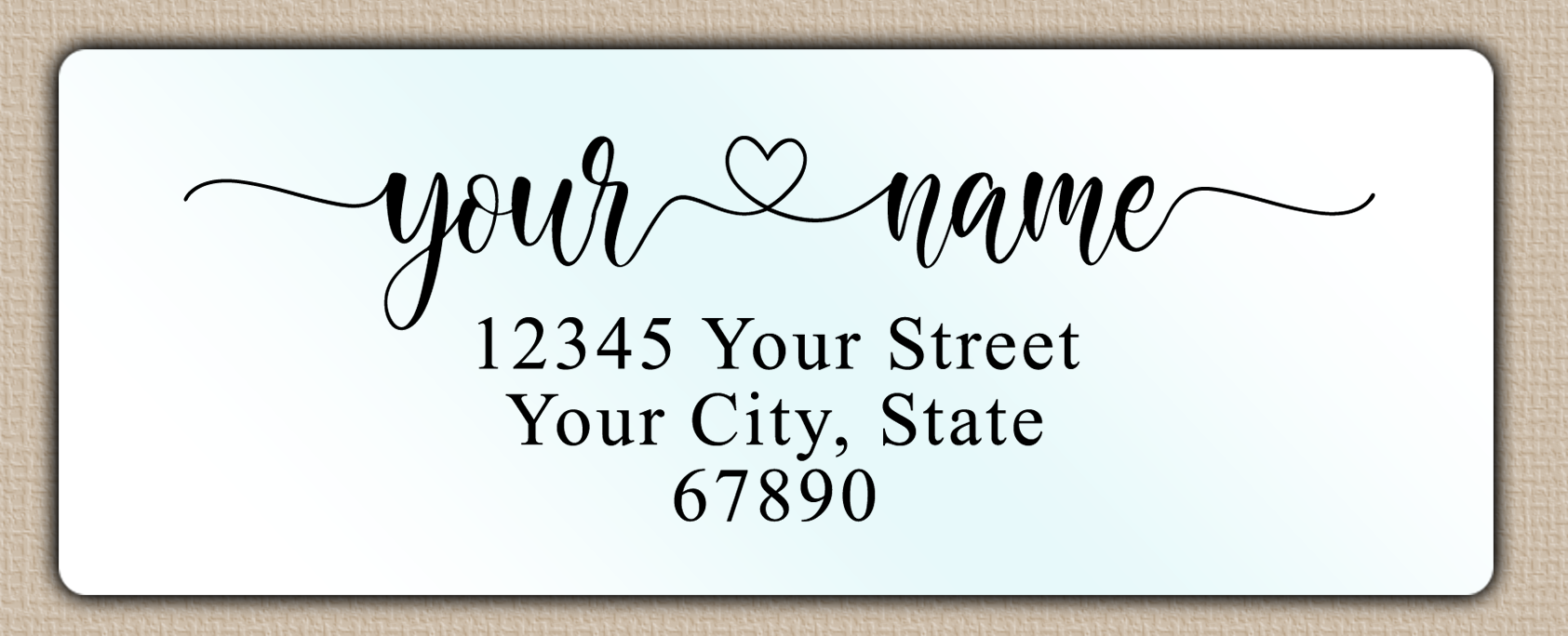 Waterproof Romantic Heart Accent Return Address Labels