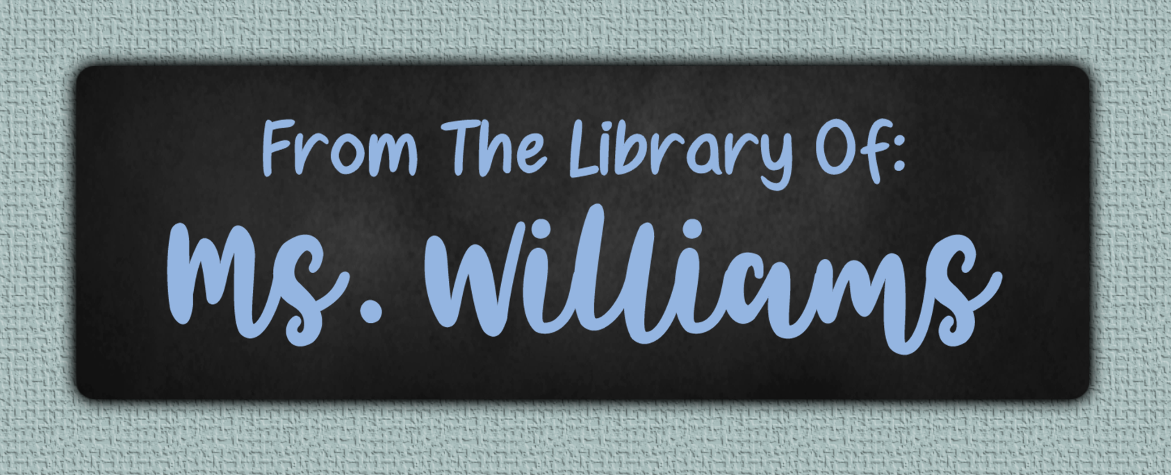 Blue Chalkboard Name Stickers - From The Library Of sticker
